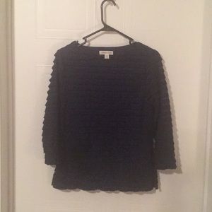 Dark navy blue 3/4 sleeve. Coldwater Creek